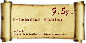 Friedenthal Szabina névjegykártya